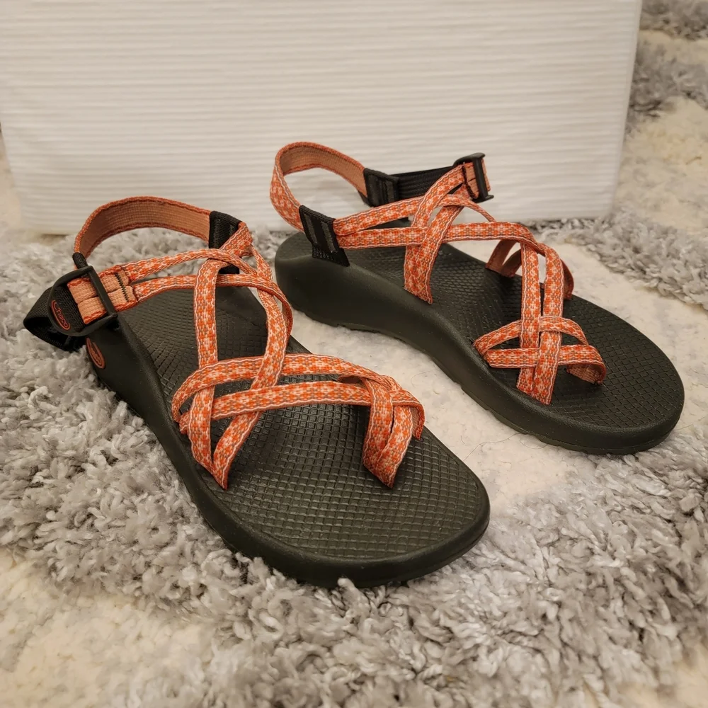 Chaco Women's Orange Patterned Z/Cloud Strappy Sandals